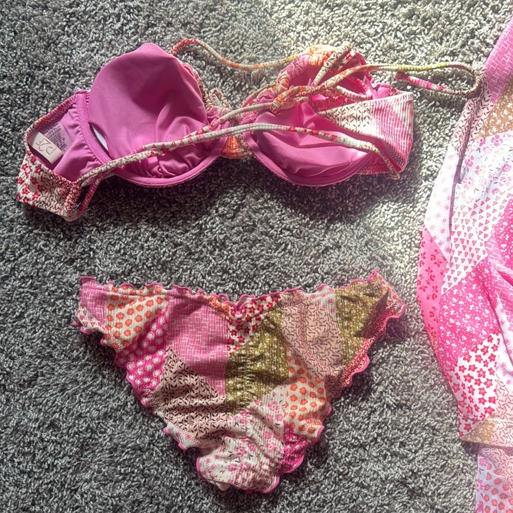 Alter’d State Pink Patterned Bikini Set With Cove… - image 3